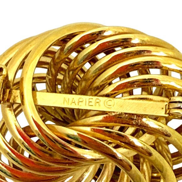 MCM Vintage Napier Gold Tone Spiral Knot Brooch/Pin Gold Tone - Picture 6 of 6